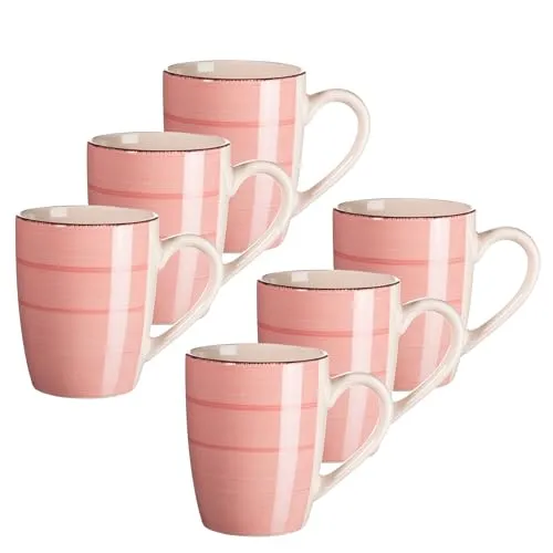 MÄSER Kaffeebecher 38 cl, 6-er Set, Lumaca, KORALLE in orange von MÄSER