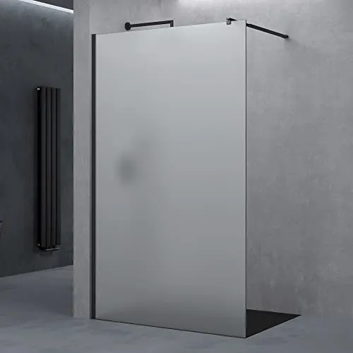 doporro Walk-in-Dusche Duschwand schwarz mit Nano Glas - Walk-In Duschen, 8/10 mm ESG-Sicherheitsglas für höchste Sicherheit und Langlebigkeit, variabler Wandabstand von 70-120 cm für perfekte Anpassung an Ihr Badezimmer.