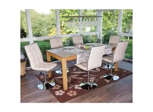 6er-Set Esszimmerstuhl MCW-C41 - Höhenverstellbar und drehbar - Stühle für Esszimmer, Küchenstuhl mit Kunstlederbezug, MVG-zertifiziert und ideal für komfortable Mahlzeiten in stilvollem Ambiente.