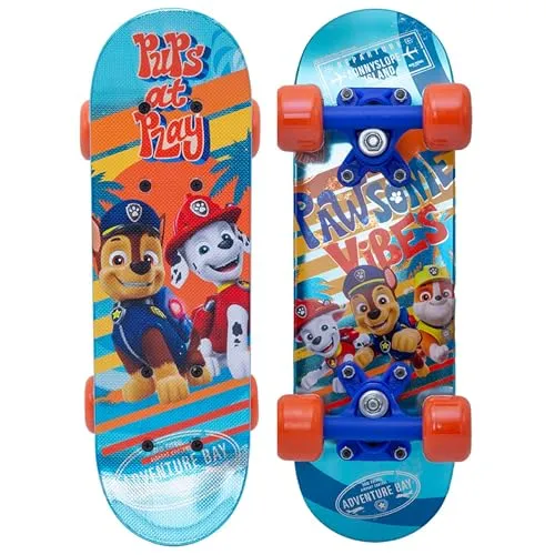 Paw Patrol Chase & Marshall Skateboard – Rutschfest & Leicht - Farbenfrohes 17-Zoll-Skateboard mit Chase und Marshall für Kinder bis 20 kg. Ideal für erste Fahrversuche, stabil und sicher mit rutschfester Oberfläche und strapazierfähigem Material.