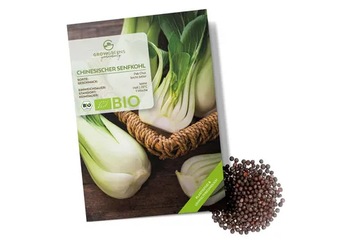 Growgreens Gemüsesamen BIO Chinesischer Senfkohl Samen (Pak Choi) -Pak Choi Saatgut 150 Korn, Gemüse