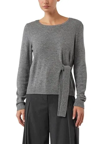 comma Longpullover mit Bindedetail in Grau (Größe 38) von comma,