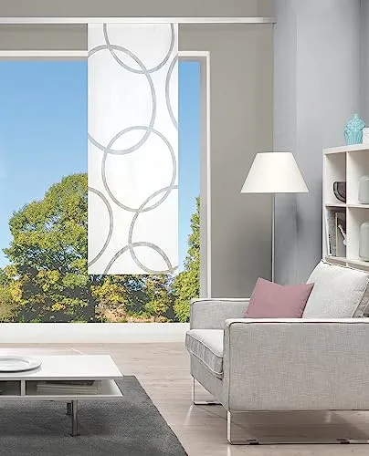 HOME WOHNIDEEN Schiebegardine 84202 PINALE Blickdicht, weiß, Jaquard, vers. Größen, Farbe:weiß, Größe:175 x 57 cm, Anzahl:1x