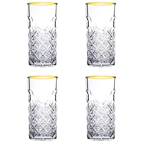 Pasabahce Golden Touch Long Drink Gläser 450cc in gold von Pasabahçe