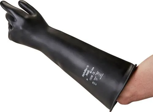 Ansell Emperor ME104 - Naturgummi-Latex-Handschuhe, Chemikalien- und Flüssigkeitsschutz, 10.5, Schwarz, hohe Festigkeit und ideal für Industrie- sowie Reinigungsarbeiten