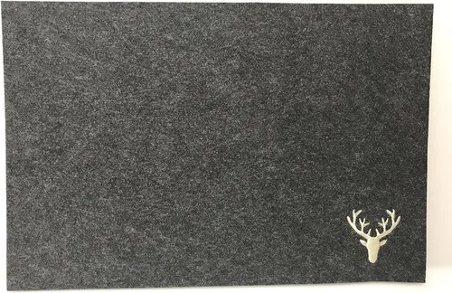 Platzset Tischset Hirsch 30x45cm dunkelgrau aus Filz Gilde