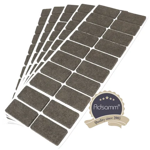 Adsamm® / 100 x selbstklebende Filzgleiter / Braun / 20x40 mm / rechteckig / ...