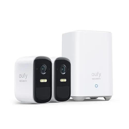 eufy Security eufyCam 2C Pro - 2K Überwachungskamera Set - Digitalkamera mit 180 Tagen Akku, kristallklarer 2K Auflösung und IP67-Wetterfestigkeit für ganzjährige Sicherheit.