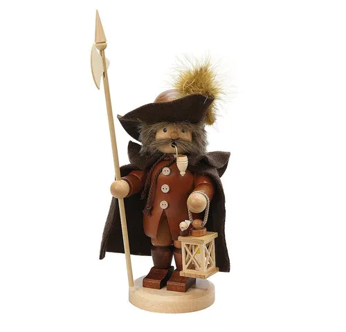 Christian Ulbricht Räuchermännchen Nachtwächter (26 cm) - Traditionelles Nussknacker-Räuchermännchen aus dem Jahr 2007, handgefertigt und ideal für festliche Dekoration.