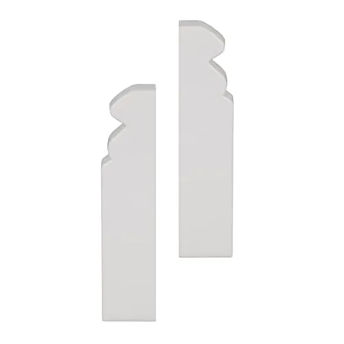 PROVISTON | Endkappen für | Sockelleiste | Berliner Profil | 16 x 80 mm | MDF foliert | Weiß | Hamburger Fußleiste | 2 Stück