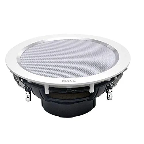zalias Lyndahl CS195ST Stereo-Einbaulautsprecher weiß mit edlem Alurahmen zum Einbau in Decken und Trockenbau für tollen Klang auch bei wenig Platz