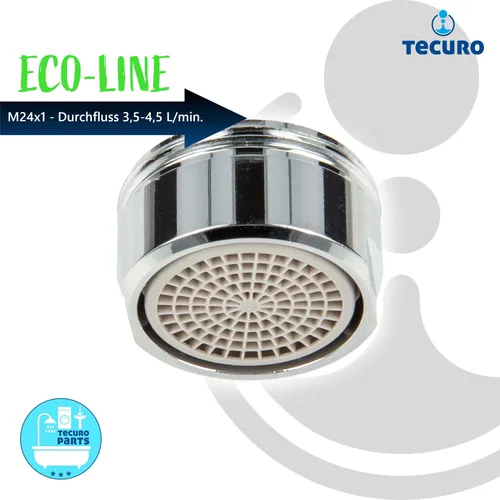 tecuro ECO SPAR Mischdüse - Strahlregler M24x1 AG, Durchflussklasse T: 3,5 - 4,5 l/min, verchromt
