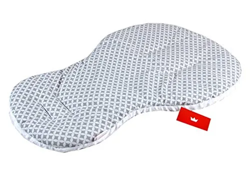 BABYLUX Kinderwagen SITZAUFLAGE Kissen Gurtschoner f. Buggy Autoschale Einlage (2. Weiß + Maroko, 2 Tlg Sitzauflage + Kissen)