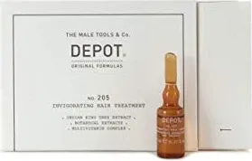 Depot No. 205 Invigorating Hair Treatment 10 x 5 ml - Haarkuren zur Bekämpfung von Haarausfall, stärkt das Haar von der Wurzel an und fördert die Mikrozirkulation der Kopfhaut für gesundes Haar.