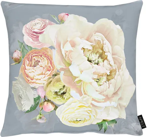 APELT Dekokissen Fiora, Kissenhülle grau|rosa von APELT