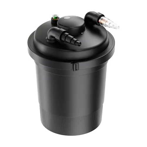 SunSun CPF-380 Druckteichfilter 10.000 l/h mit UVC Einheit - Gartenteichfilter für Teiche bis 12.000 Liter, bietet effektive Wasserreinigung und integrierten UVC-Teichklärer für kristallklares Wasser.