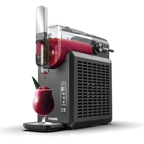 2L Slush Maschine für zu Hause, 5-in-1 Slushie Maschine mit 5 Einstellungen für Slush, Cocktail, Frappé, Milchshake, Wein, Kommerziell Eiswürfelmaschine, Quickfreeze-Technology, 24 Stunden