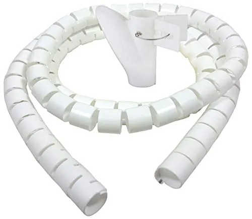 Bambelaa! Kabelschlauch 3,0m - Flexible Kabelorganisation in Weiß - Kabelschlauch für Ordnung am Arbeitsplatz oder Zuhause, elastisch und flexibel für jeden Anwendungsbereich. Edles Design zum Verstecken von Kabeln, inklusive Einfädelhilfe.