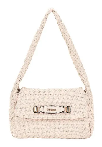 GUESS Francy Flap Shoulder Bag Shell - Damen-Schultertaschen mit zeitlosem Design und praktischem gewebtem Material, ideal für stilbewusste Frauen. Maße: 24 x 14 x 11 cm.