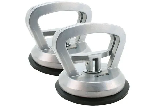 TOYA Saugheber 2 x Glassauger Ø 115 mm Typ 05311 - Plattenheber mit 2 starken Gummisaugern, ideal für Montagearbeiten und den Transport von schweren Gegenständen. Jeder Sauger hat eine Tragkraft von 40 kg und ermöglicht eine einfache Einhand-Bedienung.