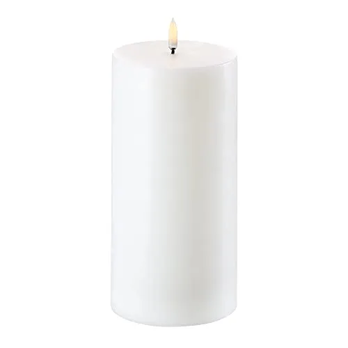 Uyuni LED Stumpenkerze 10x20cm nordic white - Kerzen mit echter Wachsoberfläche und 3D-Flamme für ein flackerndes, rauchfreies Licht, ideal für stimmungsvolle Akzente in jedem Raum.