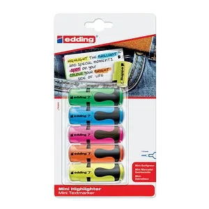 edding 7 Mini Textmarker sortiert (5er Blister) von edding
