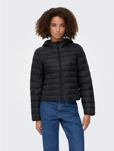 Steppjacke ONLY ONLTAHIA LW QUILTED HOOD JKT OTW CC OTW - Damen Sweatjacke in Schwarz, modisch und leicht aus 100% Nylon, ideal für kalte Tage mit praktischen Eingrifftaschen und Kapuze.