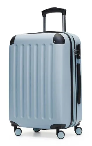 Hauptstadtkoffer Hartschalen-Trolley Spree - Handgepäck mit TSA Schloss - Koffer in Pool Blue, 4 leichtlaufende Rollen, Volumenerweiterung von 34l auf 42l, ideal für Reisen, handgepäcktauglich und ergonomisch geformte Griffe.