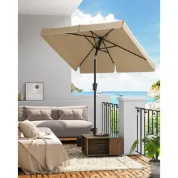 SONGMICS Sonnenschirm 200x150 cm in braun von SONGMICS