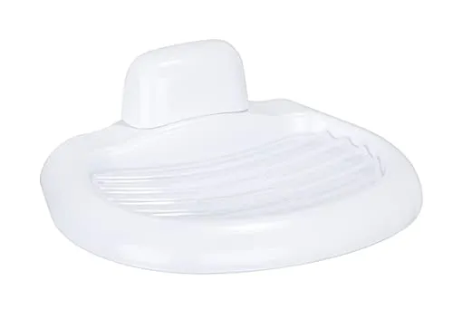 WENKO Seifenablage Pure - Seifenschale, Kunststoff (ABS), 17 x 5.5 x 12 cm, Weiß