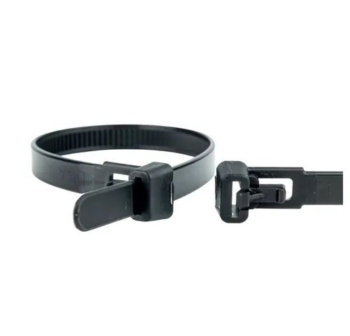 Wiederverwendbare Kabelbinder 200 x 7,6 mm schwarz, 1000 Stück - Praktische, wiederverwendbare Kabelbinder in einer Packung mit 1000 Stück. Mit einer hohen Zugfestigkeit und abgerundeten Spitzen sind sie ideal für verschiedene Anwendungen, von Kabelbündelung bis zur sicheren Verschließung.