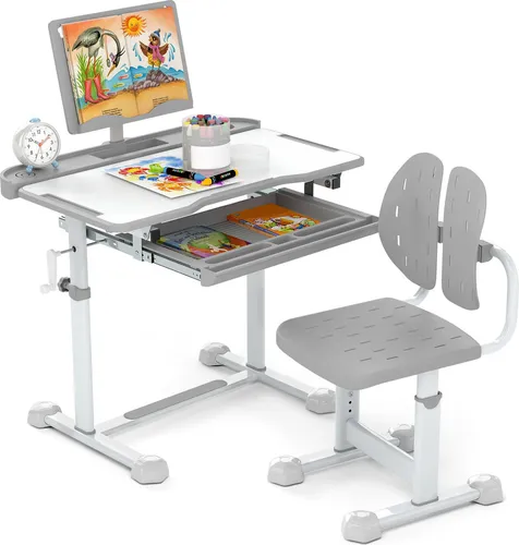 COSTWAY Kinder Schreibtisch mit Stuhl