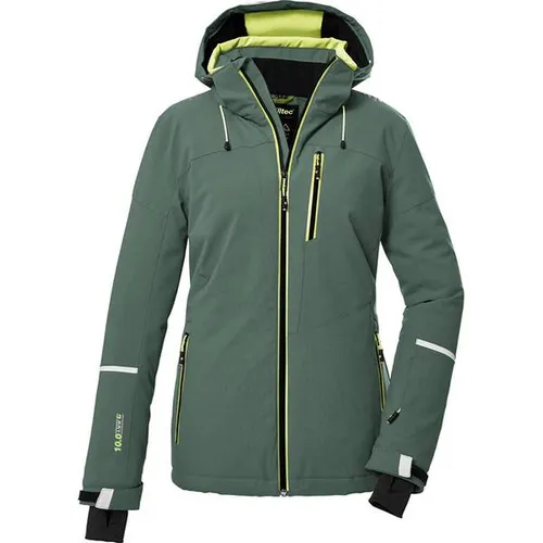 Killtec Damen Skijacke KSW 81 - Funktionsjacke mit 100% Wasserdichtigkeit, atmungsaktiv und nachhaltig produziert. Ideal für Winteraktivitäten, ausgestattet mit Schneefang und verstellbaren Ärmelbündchen.