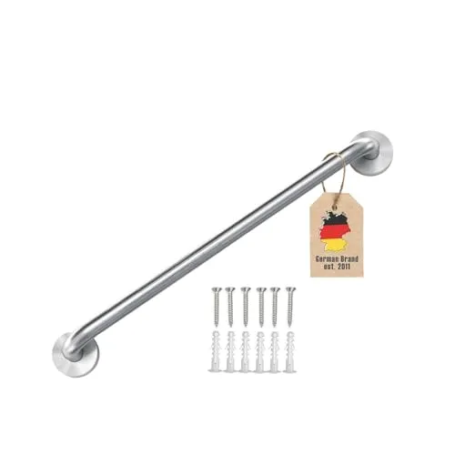 Intirilife Handtuchhalter aus Edelstahl Gebürstet - Länge 30cm und 19mm Stangendurchmesser zum Bohren - Handtuchstange Badetuchhalter Handtuch Halter Bad Sauna Küche, Wandmontage