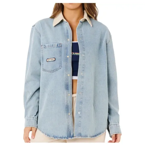 RIP CURL SURF SIDE RELAXED DENIM Hemd 2026 washed blue - L - Lässiges Denim Hemd mit Stonewash-Finish für einen entspannten Look. Ideal für Strandtage oder kühlere Abende. Mit praktischer Fronttasche und kontrastfarbenem Kordelkragen. Hergestellt aus 100 % Baumwolle, für optimalen Tragekomfort.