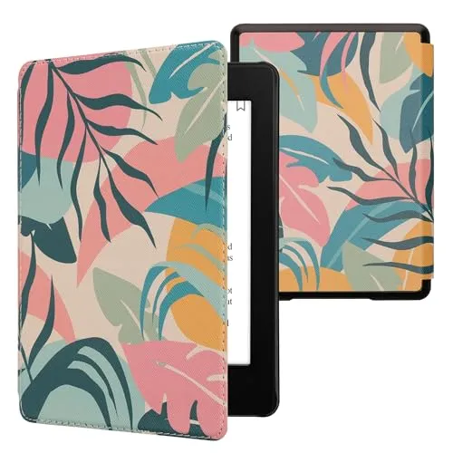 kwmobile Klapphülle kompatibel mit Amazon Kindle Paperwhite 11. Generation 2021 Hülle - Flipcase für Kindle Paperwhite Hülle mit Magnetverschluss - Tropischer Dschungel