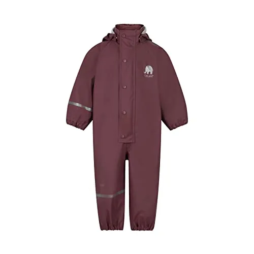 CELAVI Unisex Basic PU Rain Suit Regenjacke, Rose Brown, 90 - Regenjacke für Jungen aus wind- und wasserfestem Material mit atmungsaktiven Eigenschaften. Ideal für Outdoor-Abenteuer, ausgestattet mit Fleecekragen und reflektierenden Streifen für zusätzliche Sicherheit.