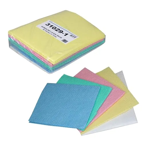 saugstarke Haushalts-Allzweck-Reinigungstücher | bunt | feine Lochstruktur | 50x38 cm | reißfest | 60% Viskose-40% Polyester | Grammatur: 80g/m² | 5 x 2 Tücher= 10 Tücher