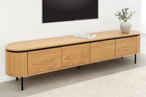 Produktbild riess-ambiente TV-Board ATELIER 200cm natur/schwarz – Modernes Design aus Eichenholz-Optik