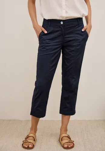 CECIL Damen 3716657 Hose im Casual Fit, urban Dark Blue - Damen-Hosen, Mid Waist und Slim Legs mit seitlichen Taschen, aus angenehmer Baumwollqualität mit Stretchanteil für optimalen Tragekomfort.
