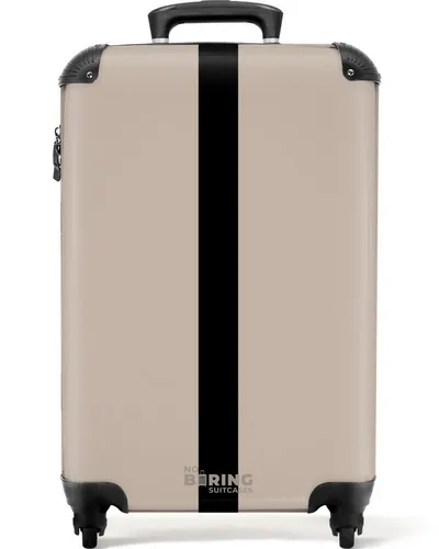 NoBoringSuitcases.com© Hartschalen-Trolley mit leuchtenden Rädern - Beige - Hartschalenkoffer im Handgepäck-Format mit 4 wendigen Rollen, fröhlichem Design und nur 2,6 kg Gewicht – der perfekte Begleiter für stressfreie Reisen!