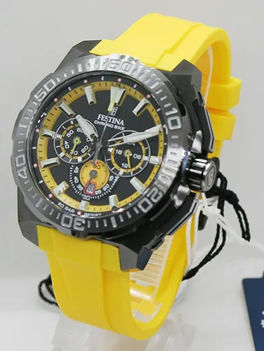 Festina Chrono Fahrraduhr F20725/1 Silikon in gelb von Festina