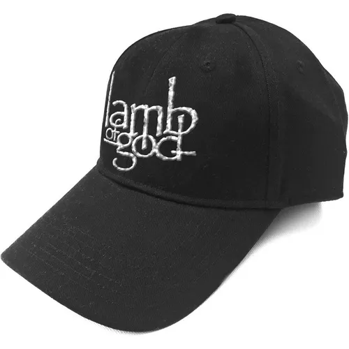 Lamb Of God Baseball Cap Band Logo Silber Nue offiziell Schwarz Strapback Size