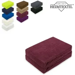 EXKLUSIV HEIMTEXTIL Spannbettlaken Doppelpack Marke Frottee Spannbettlaken, Frottee, Gummizug: rundum, (2 Stück), mit Rundumgummizug rot 140 cm x 200 cm