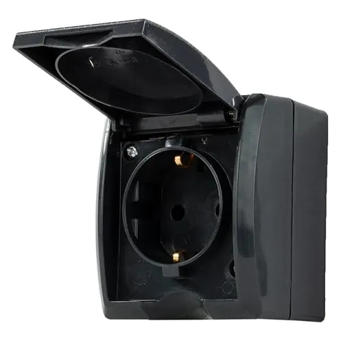 REV AquaForm, Steckdose - Feuchtraum, IP44 einpolig, Aufputz, anthrazit