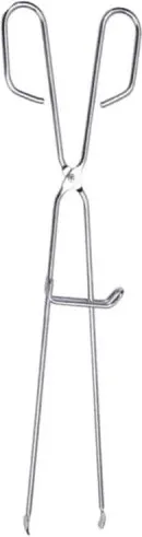 EDM Sauvic 04476 Edelstahl-Grillzange - 45x9x1,4 cm - Grillzubehör mit cleverer Führung gegen Überkreuzen und praktischem Haken zum Ziehen des Grillgitters. Robuste 5 mm Stange für langlebigen Einsatz.