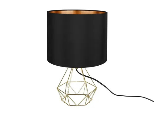 meineWunschleuchte Nachttischlampe LAUREA - Ausgefallene Nachttischlampe mit Drahtgitter und Stoffschirm, 38cm hoch, perfekter Eyecatcher für jedes Interieur, E27 Fassung für individuelles Licht