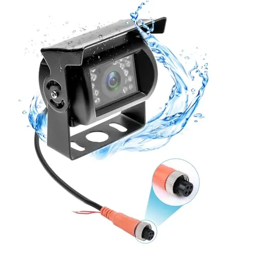 Camecho Rückfahrkamera 4 Pin Aviation Stecker IR Nachtsicht Keine Hilfslinie Ohne Ändern der Farbe wasserdichte Rückfahrkamera Für Bus/Wohnmobil/LKW/Auflieger/Auto Heavy Duty 12 V-24 V