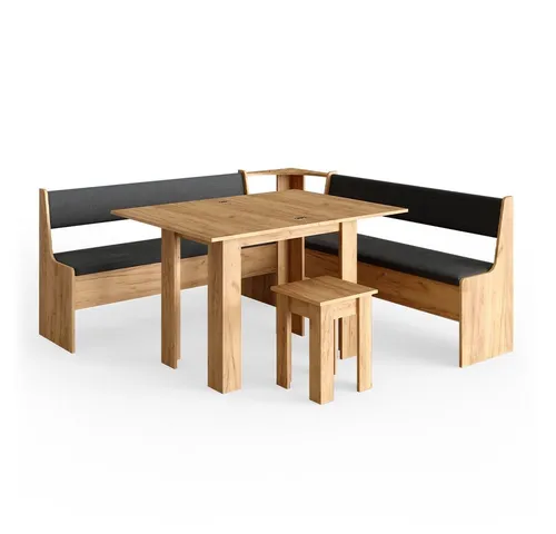 Vicco Eckbankgruppe Roman Eiche 180x180cm - Essgruppen mit kratzfester, pflegeleichter Oberfläche und ausziehbarem Tisch für flexible Essbereiche.