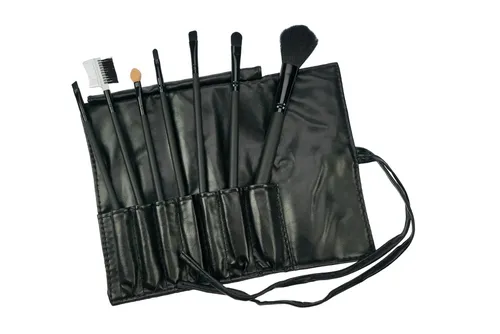 Fantasia Beauty Kosmetikpinsel-Set Pinsel-Set, 7-teilig, schwarz mit Synthetik-Haar in Rolle, 1 tlg., Synthetikhaar, Vegan